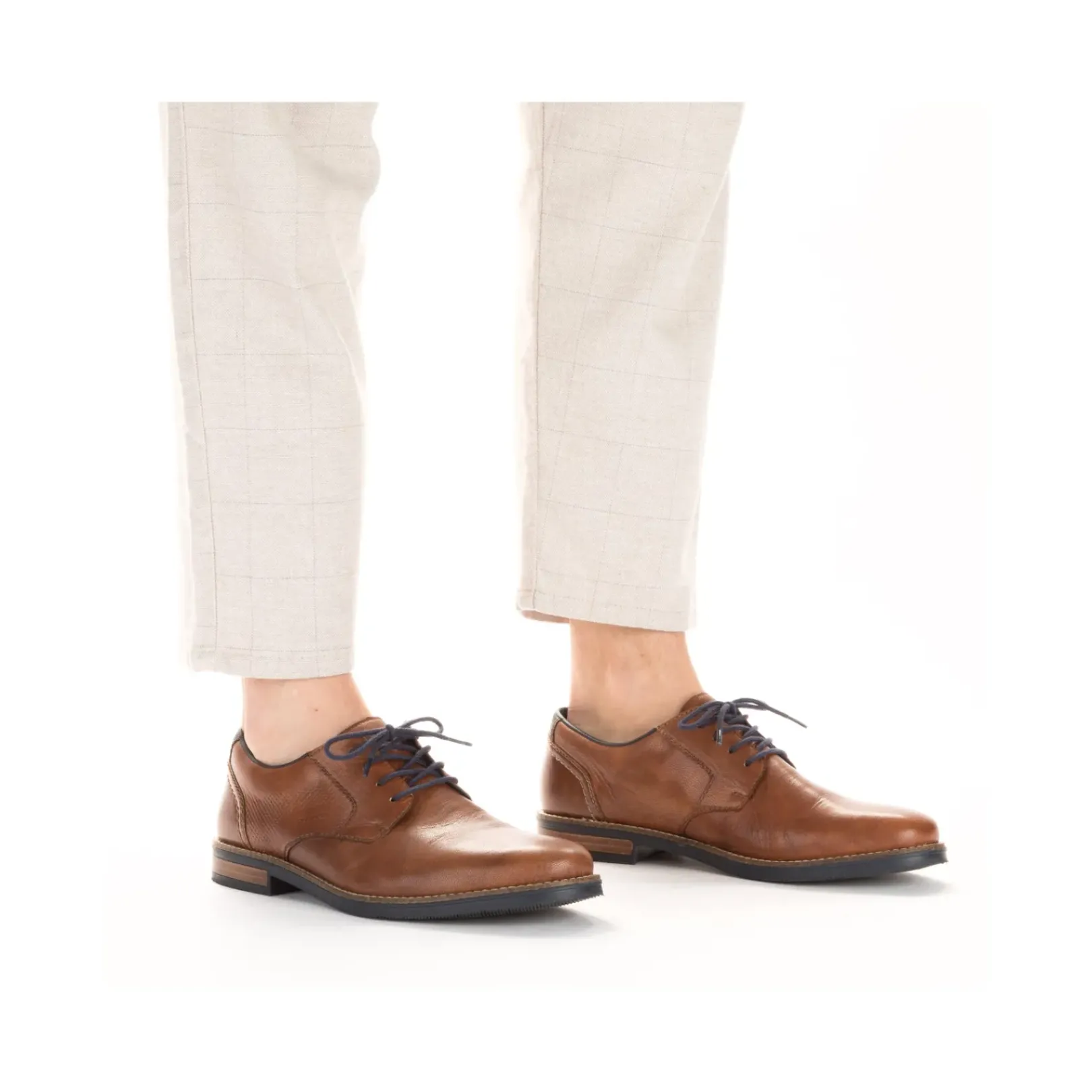 Fashion Rieker Sznurowane Buty Meskie W Kolorze Miedzianym