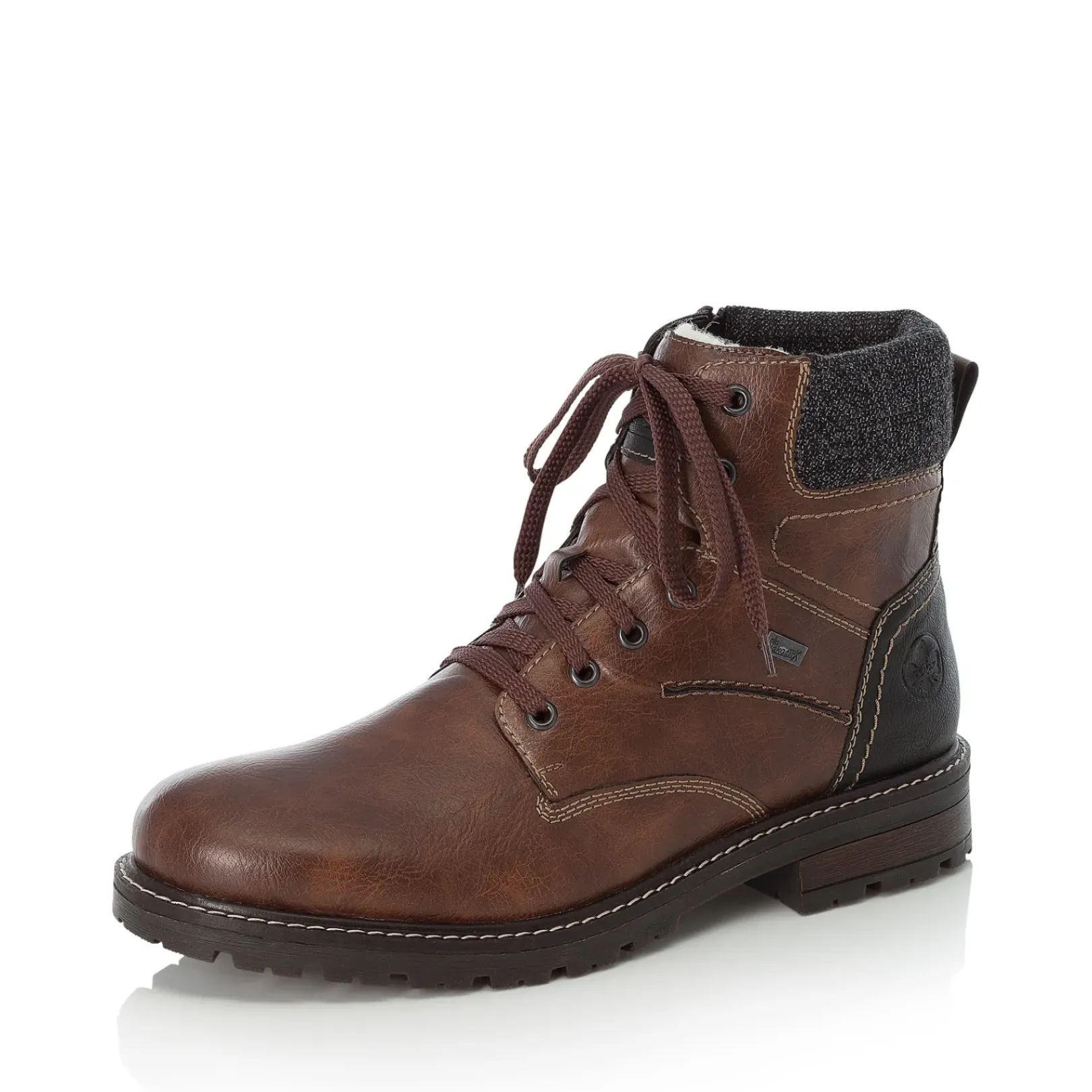 Fashion Rieker Sznurowane Buty Meskie W Kolorze Kasztanowo-Brazowym