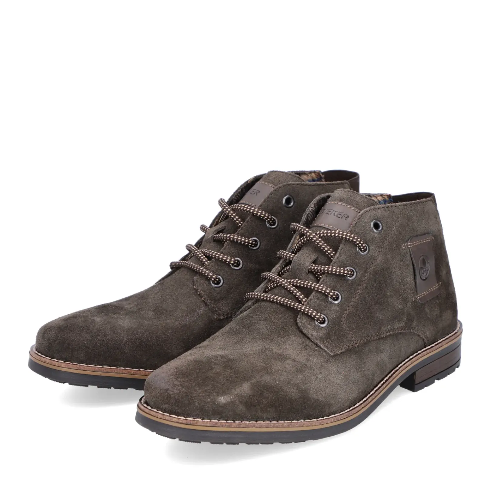 Clearance Rieker Sznurowane Buty Meskie W Kolorze Orzechowego Brazu