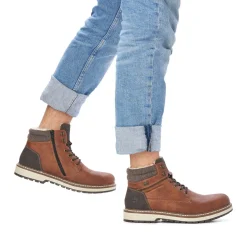 Discount Rieker Sznurowane Buty Meskie W Kolorze Kasztanowo-Brazowym