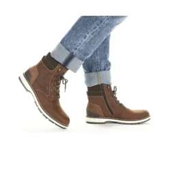 Best Rieker Sznurowane Buty Meskie W Kolorze Kasztanowo-Brazowym