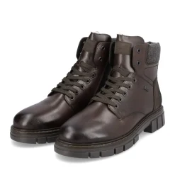 Clearance Rieker Sznurowane Buty Meskie W Kolorze Ciemnobrazowym