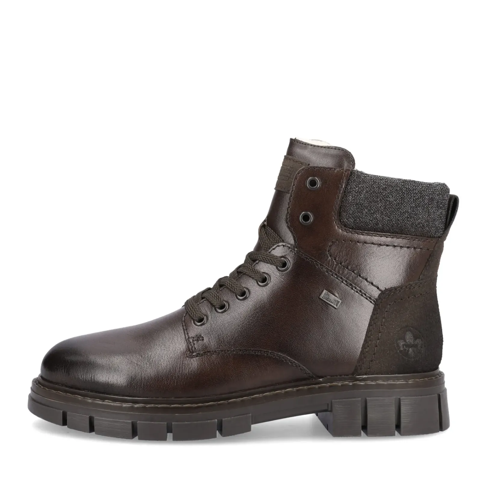 Clearance Rieker Sznurowane Buty Meskie W Kolorze Ciemnobrazowym