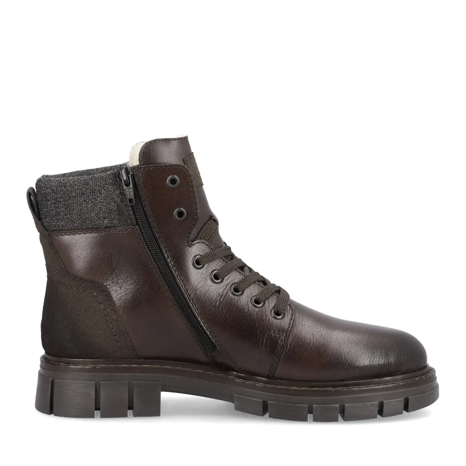 Clearance Rieker Sznurowane Buty Meskie W Kolorze Ciemnobrazowym