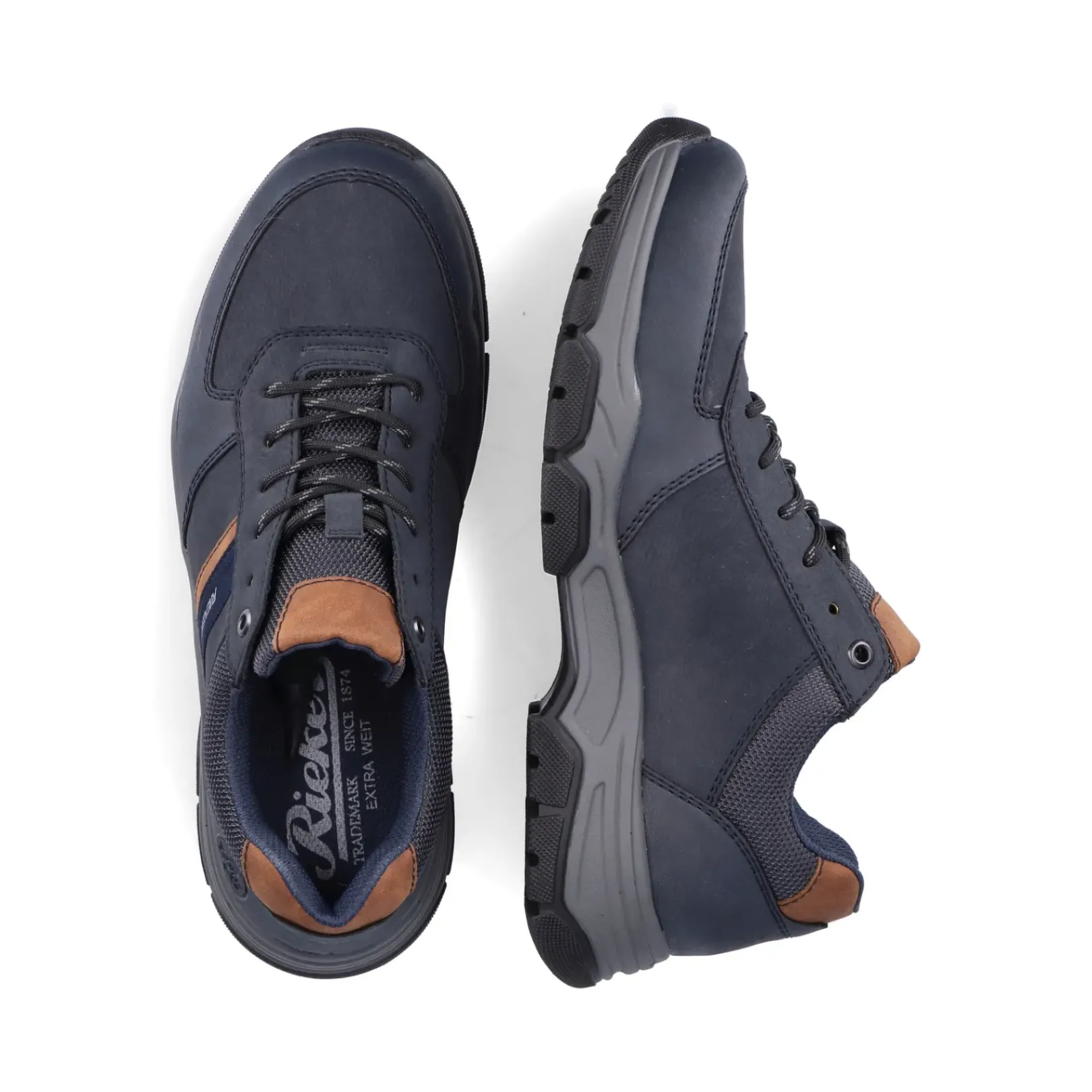 Outlet Rieker Sznurowane Buty Meskie W Kolorze Niebiesko-Brazowym