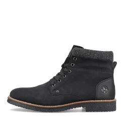 Hot Rieker Sznurowane Buty Meskie W Kolorze Glebokiej Czerni
