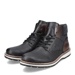 Outlet Rieker Sznurowane Buty Meskie W Kolorze Grafitowo-Czarnym