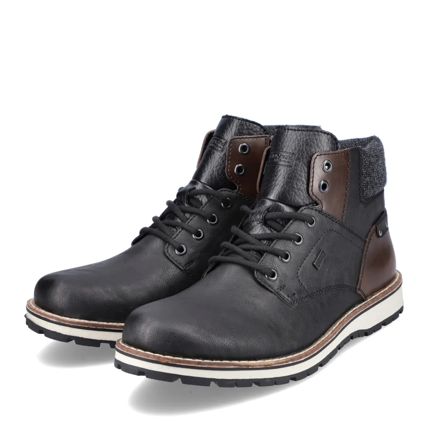 Outlet Rieker Sznurowane Buty Meskie W Kolorze Grafitowo-Czarnym