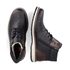 Outlet Rieker Sznurowane Buty Meskie W Kolorze Grafitowo-Czarnym