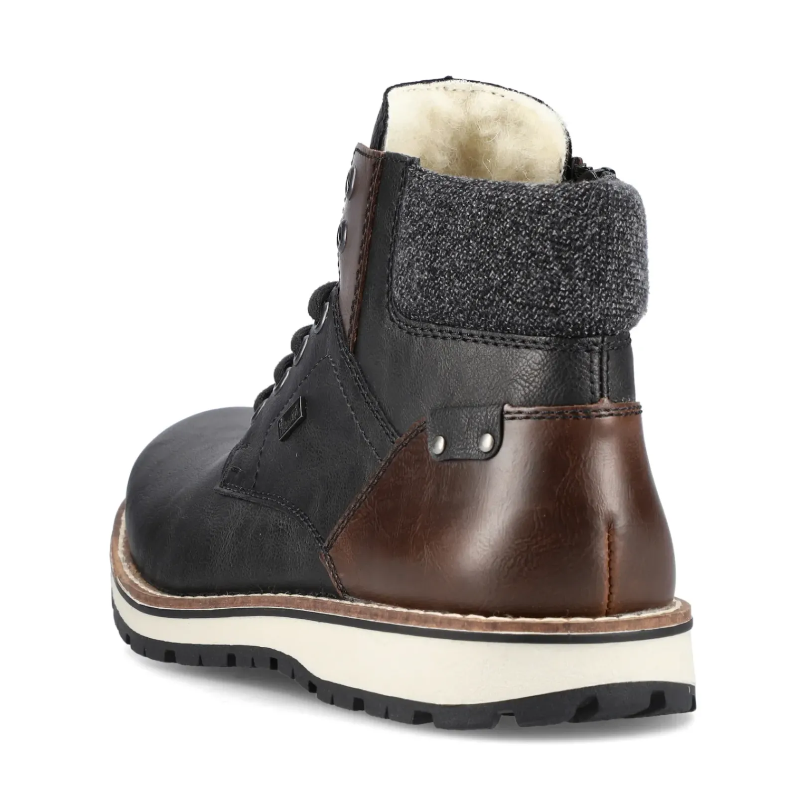 Outlet Rieker Sznurowane Buty Meskie W Kolorze Grafitowo-Czarnym