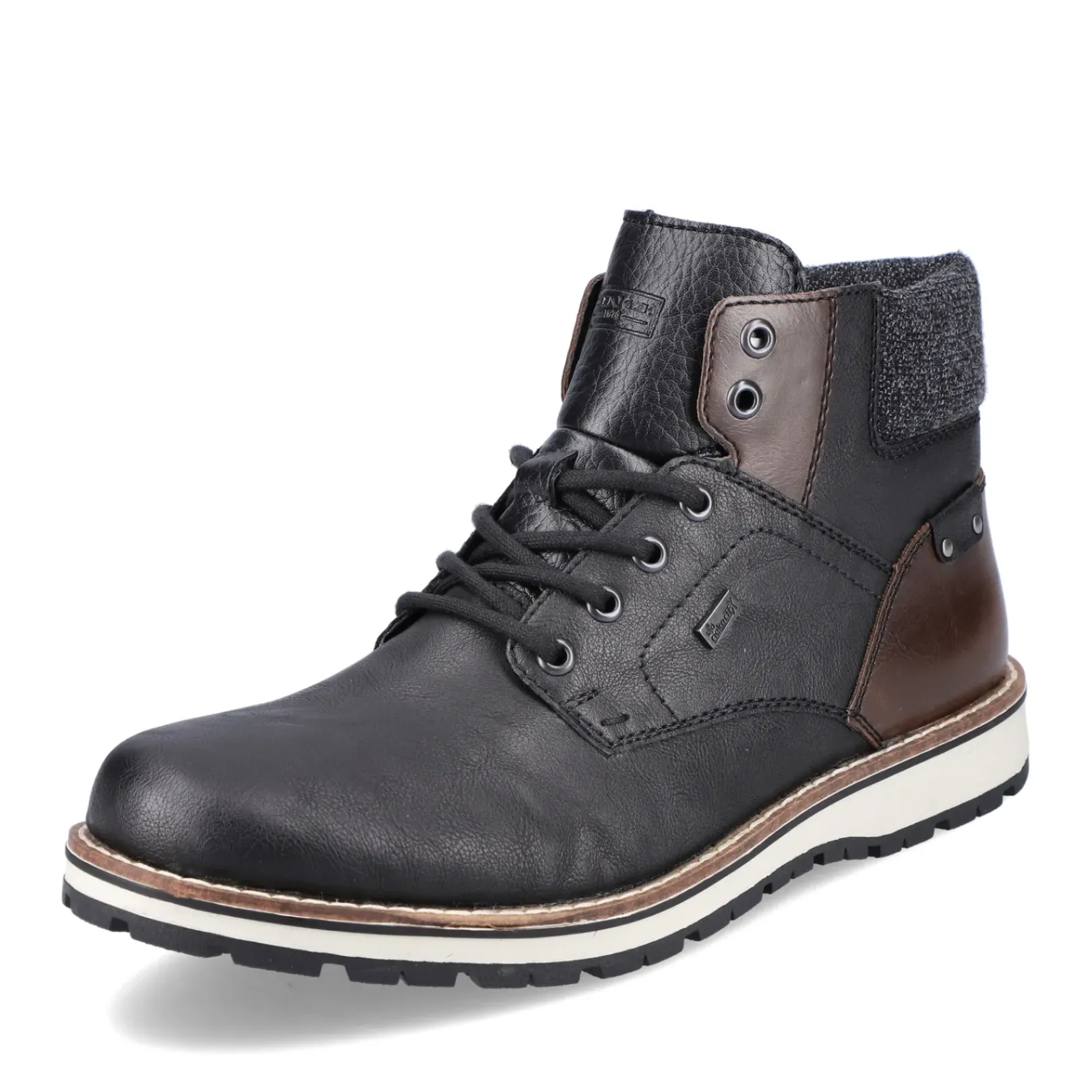 Outlet Rieker Sznurowane Buty Meskie W Kolorze Grafitowo-Czarnym