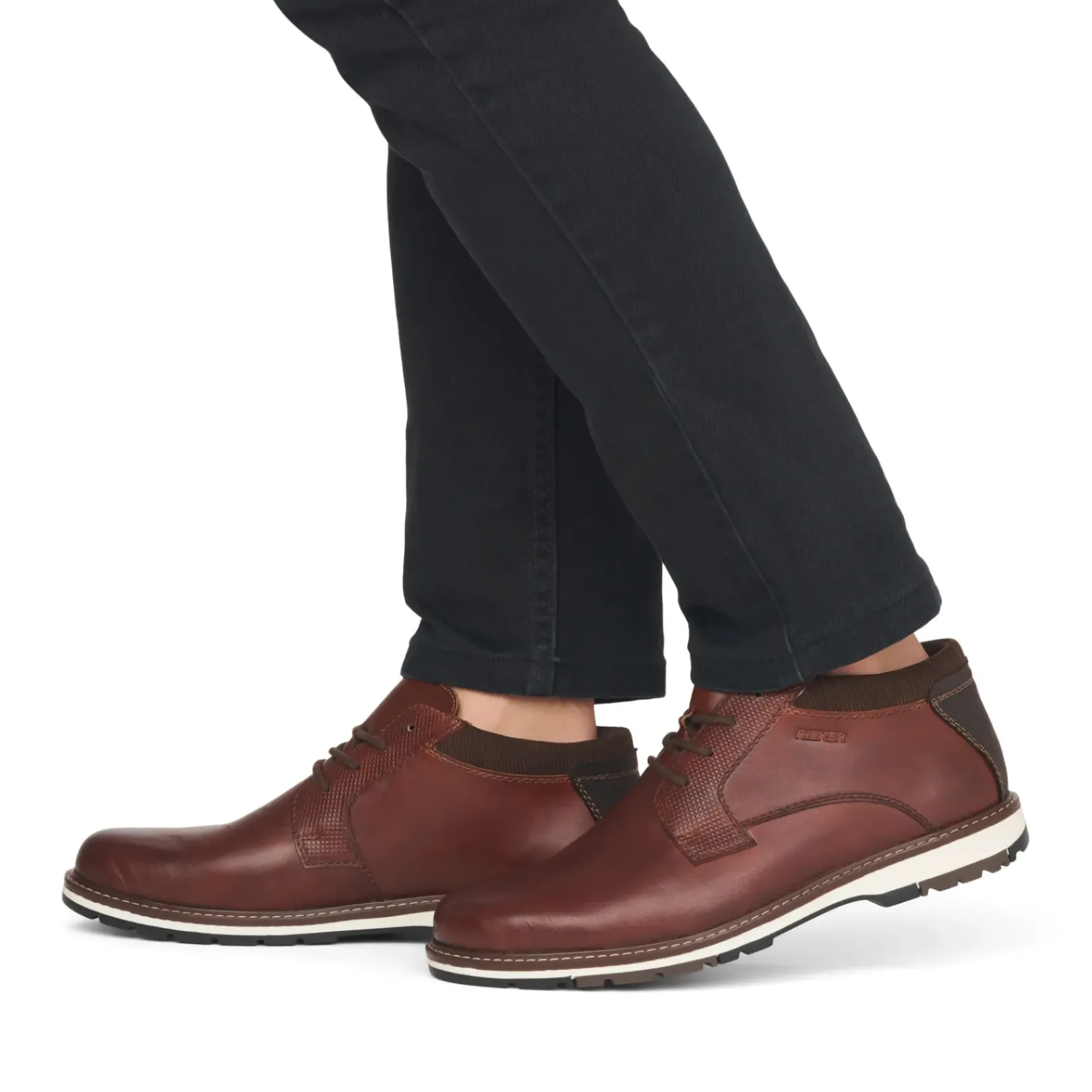 Best Rieker Sznurowane Buty Meskie , Drewno-Brazowe