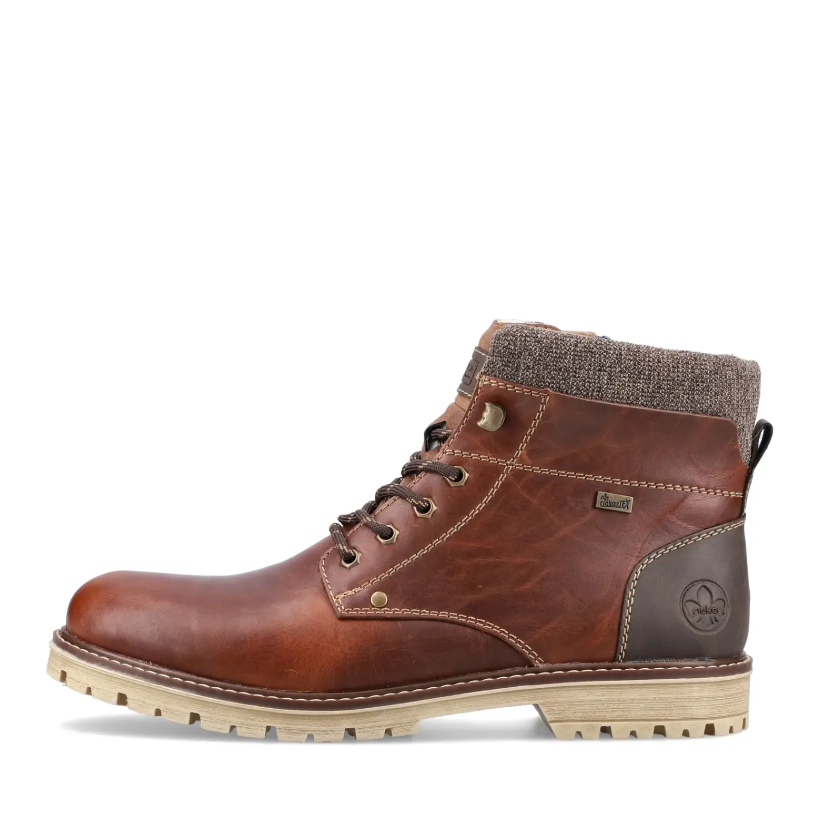 Clearance Rieker Sznurowane Buty Meskie W Kolorze Kasztanowo-Brazowym