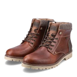 Clearance Rieker Sznurowane Buty Meskie W Kolorze Kasztanowo-Brazowym