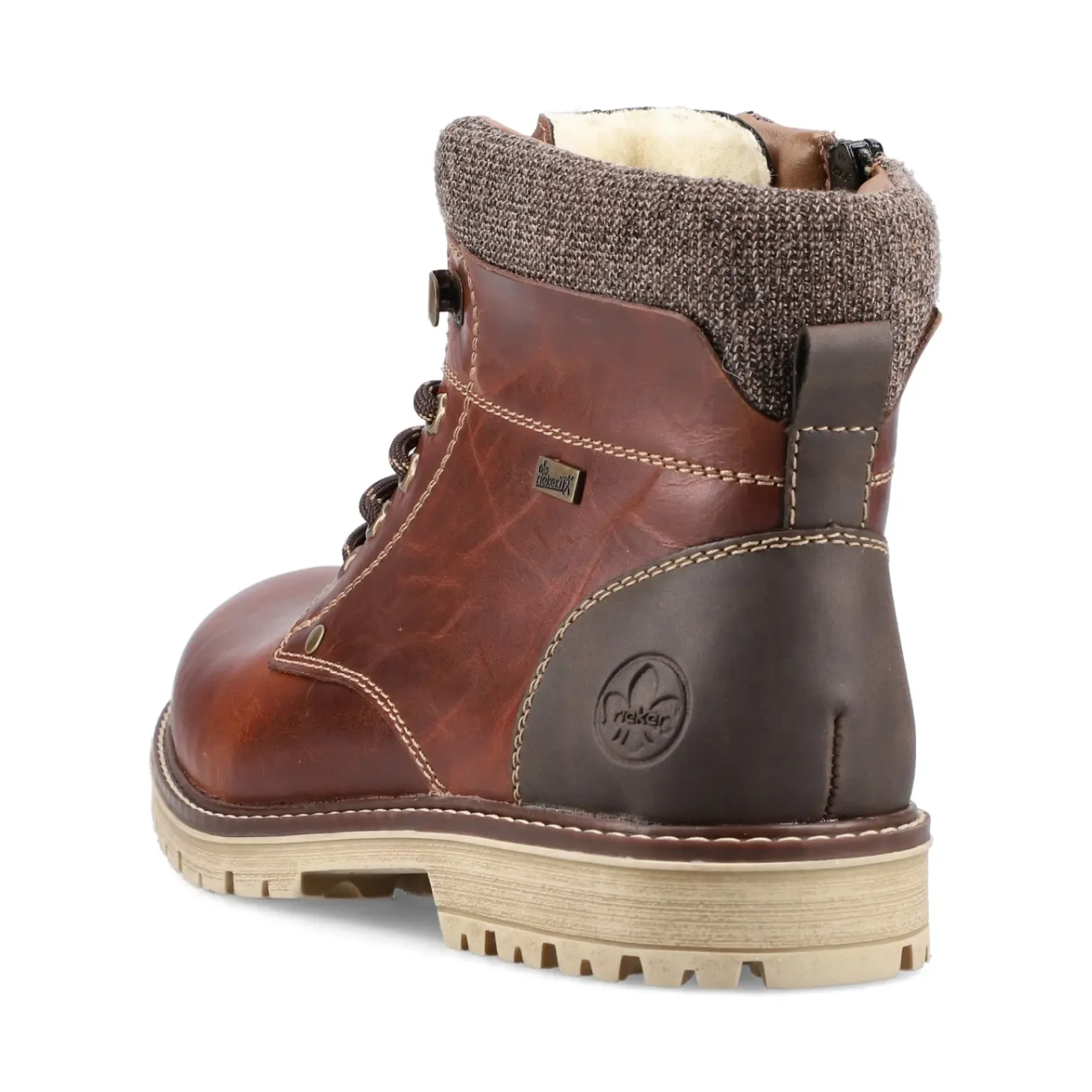 Clearance Rieker Sznurowane Buty Meskie W Kolorze Kasztanowo-Brazowym