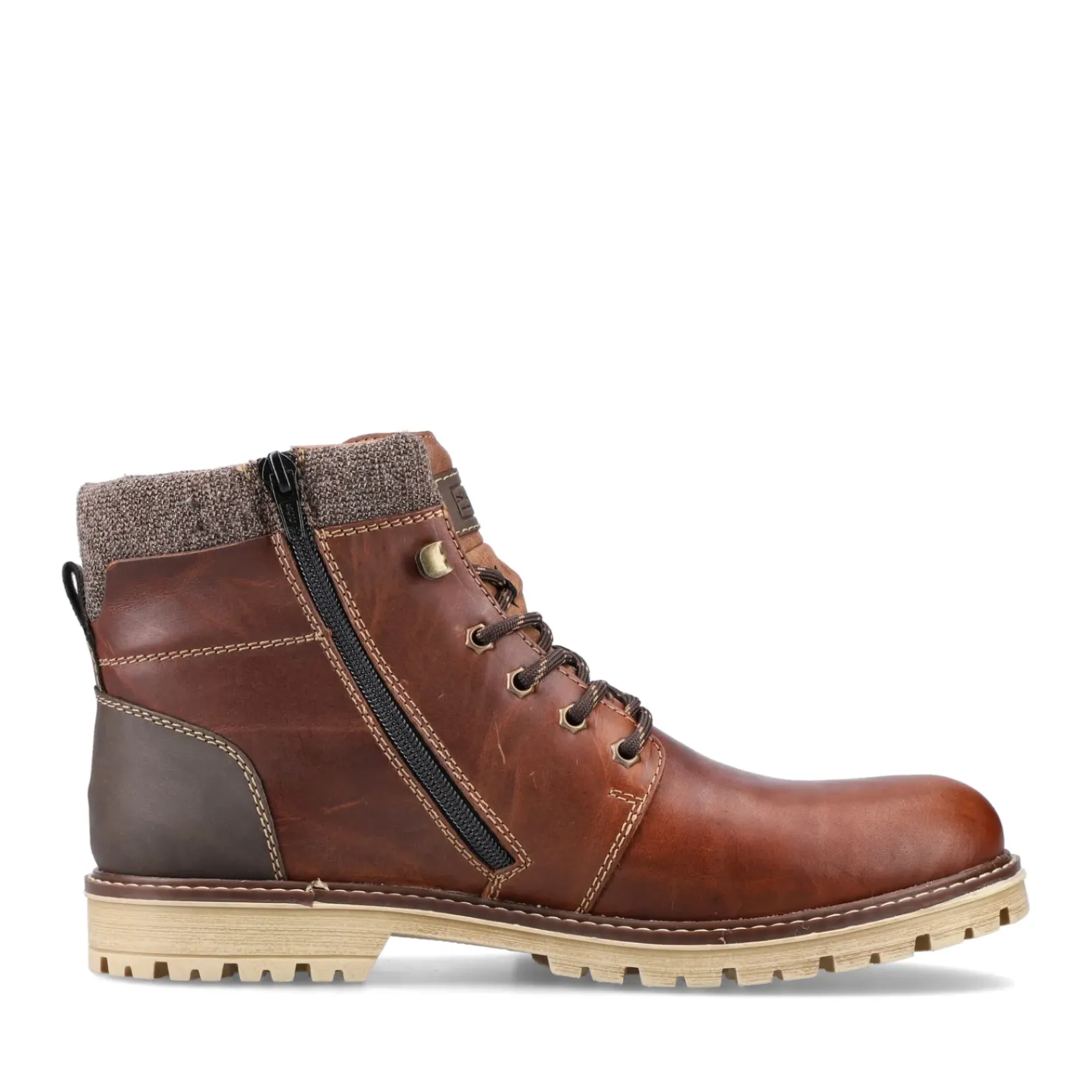 Clearance Rieker Sznurowane Buty Meskie W Kolorze Kasztanowo-Brazowym