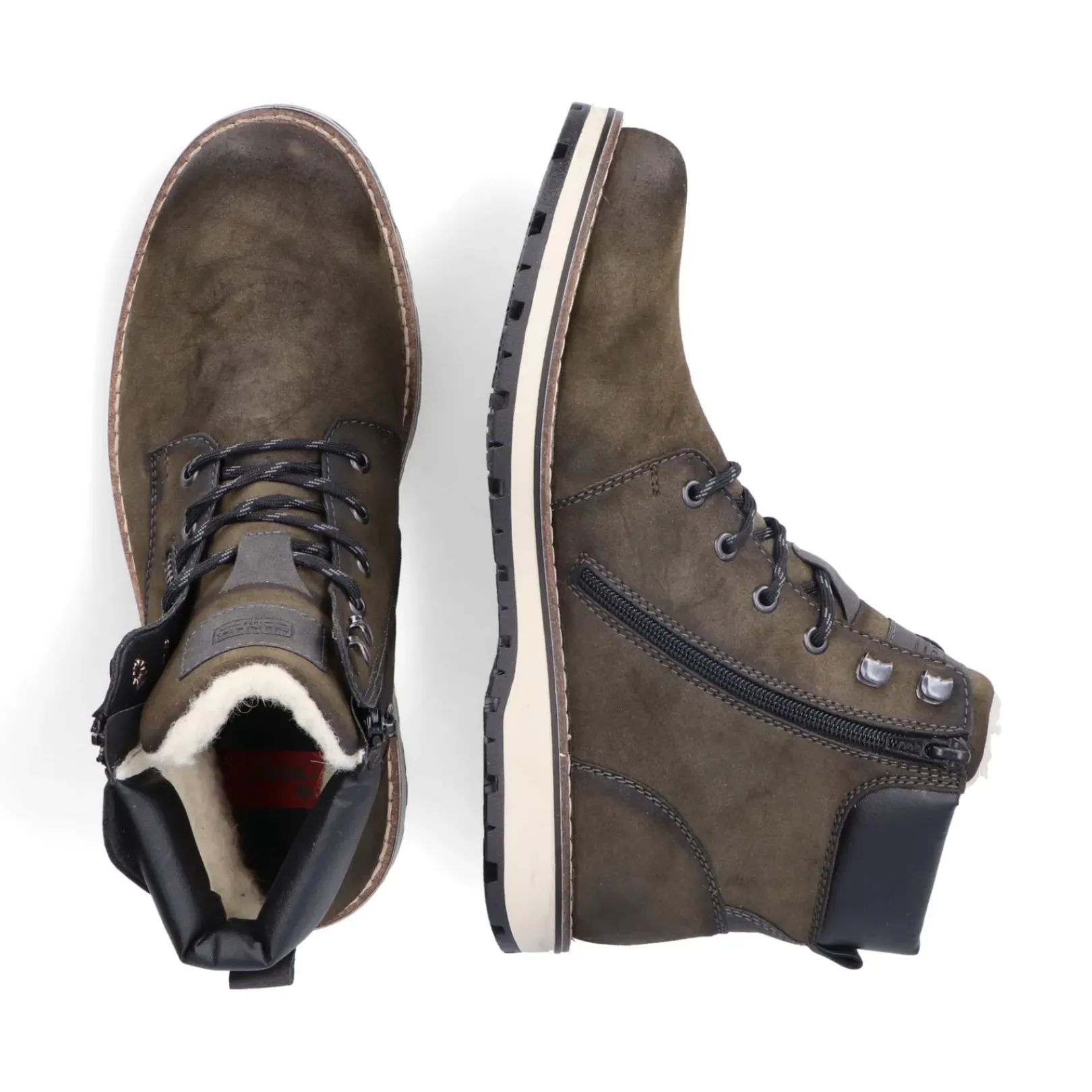 Hot Rieker Sznurowane Buty Meskie W Kolorze Oliwkowym