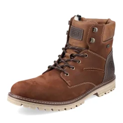 New Rieker Sznurowane Buty Meskie W Kolorze Nugatowo-Brazowym