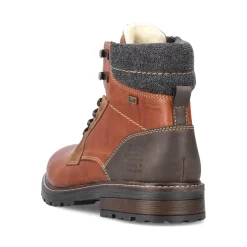 New Rieker Sznurowane Buty Meskie W Kolorze Karmelowo-Brazowym