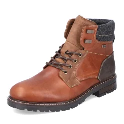 New Rieker Sznurowane Buty Meskie W Kolorze Karmelowo-Brazowym