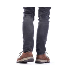Discount Rieker Sznurowane Buty Meskie W Kolorze Cynamonowego Brazu