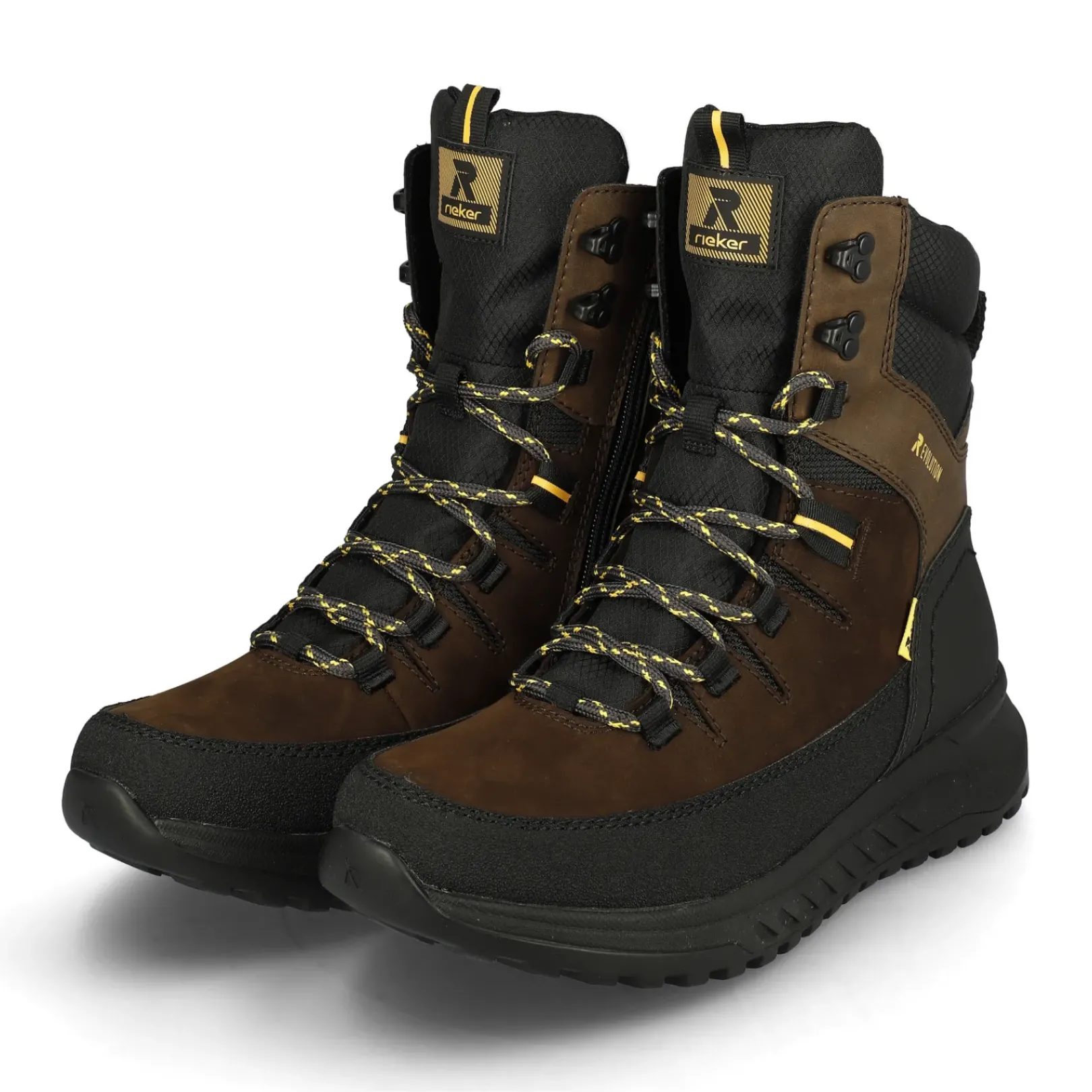 Online Rieker Sznurowane Buty Meskie W Kolorze Orzechowo-Brazowym W Kolorze Glebokiej Czerni