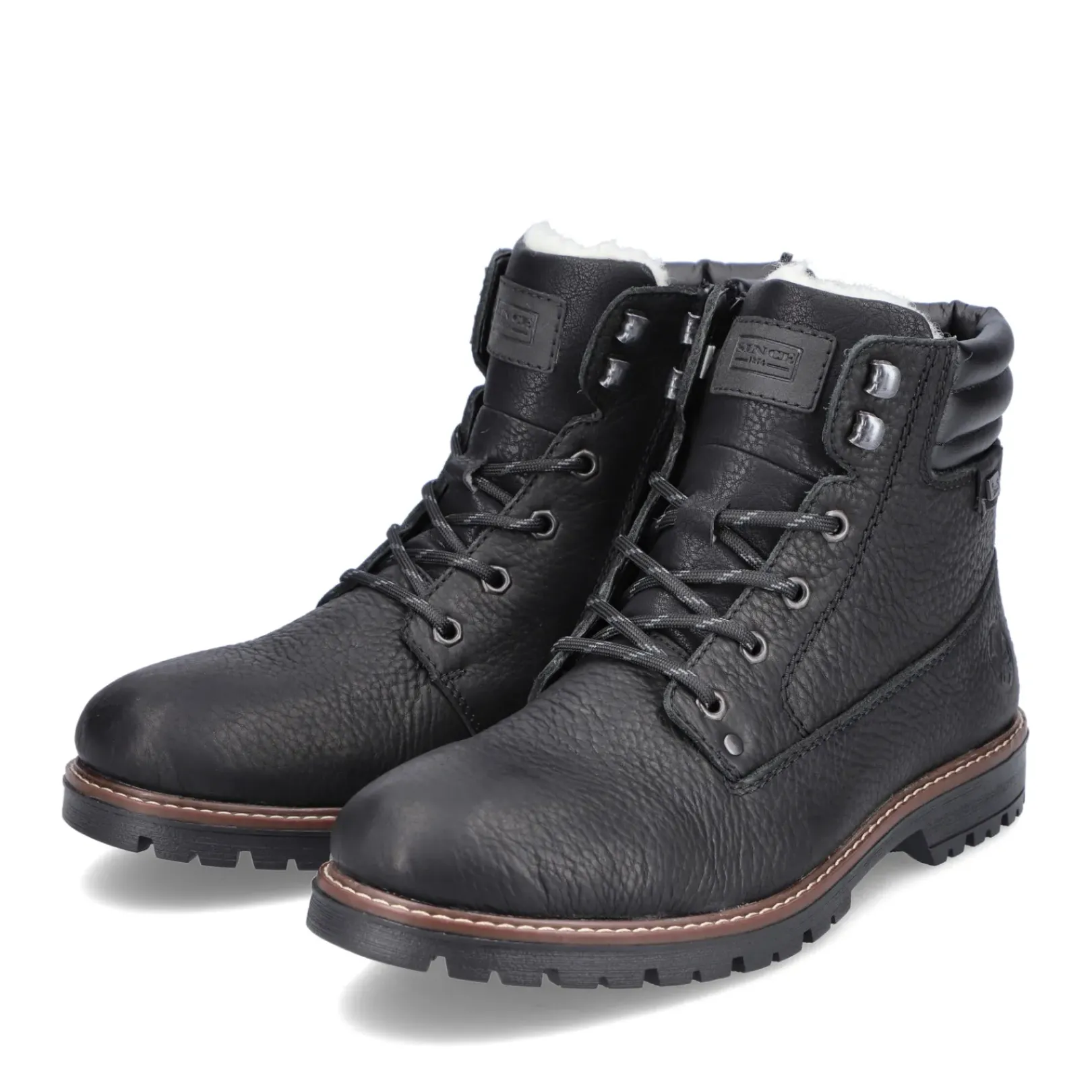 Best Rieker Sznurowane Buty Meskie W Kolorze Glebokiej Czerni
