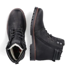 Best Rieker Sznurowane Buty Meskie W Kolorze Glebokiej Czerni