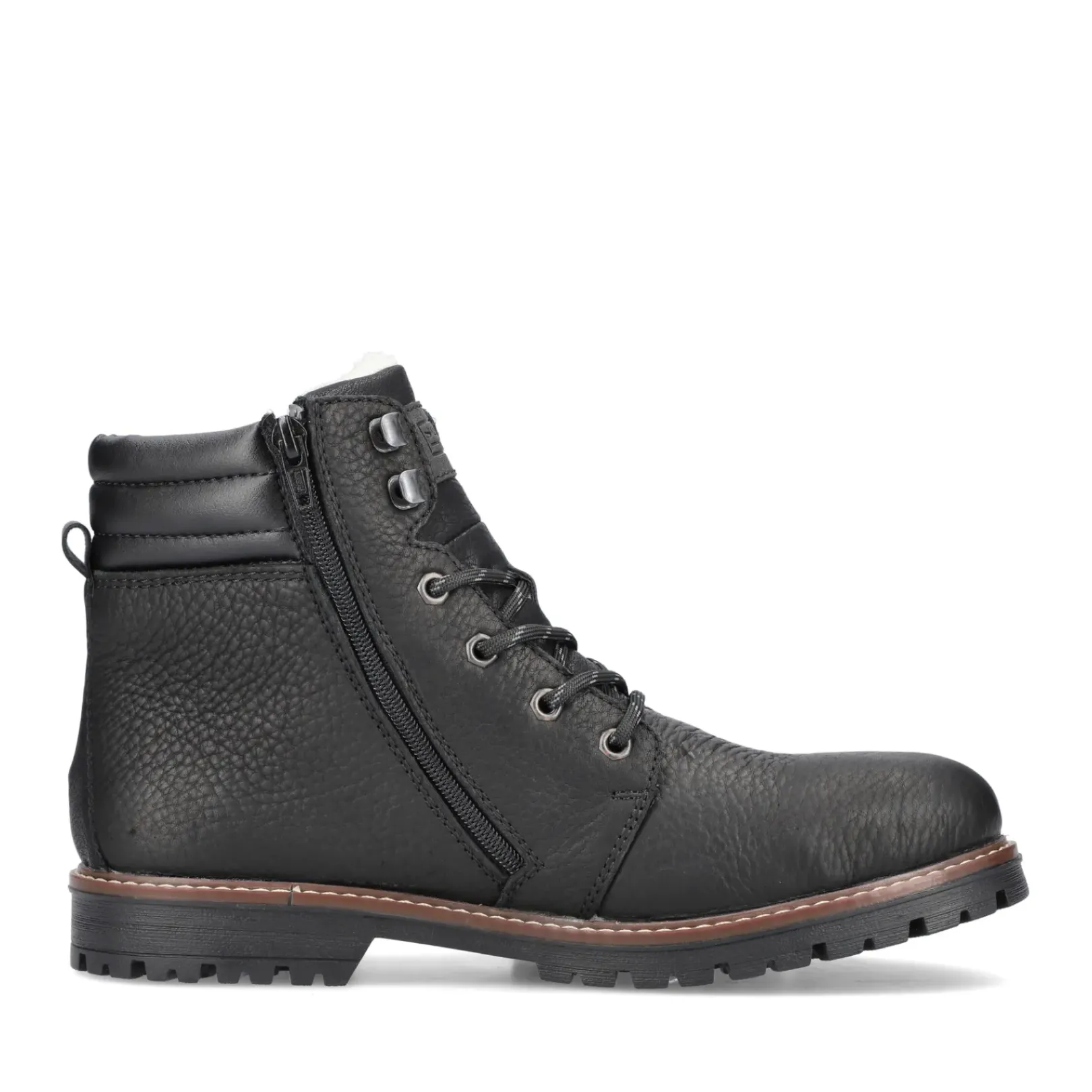 Best Rieker Sznurowane Buty Meskie W Kolorze Glebokiej Czerni