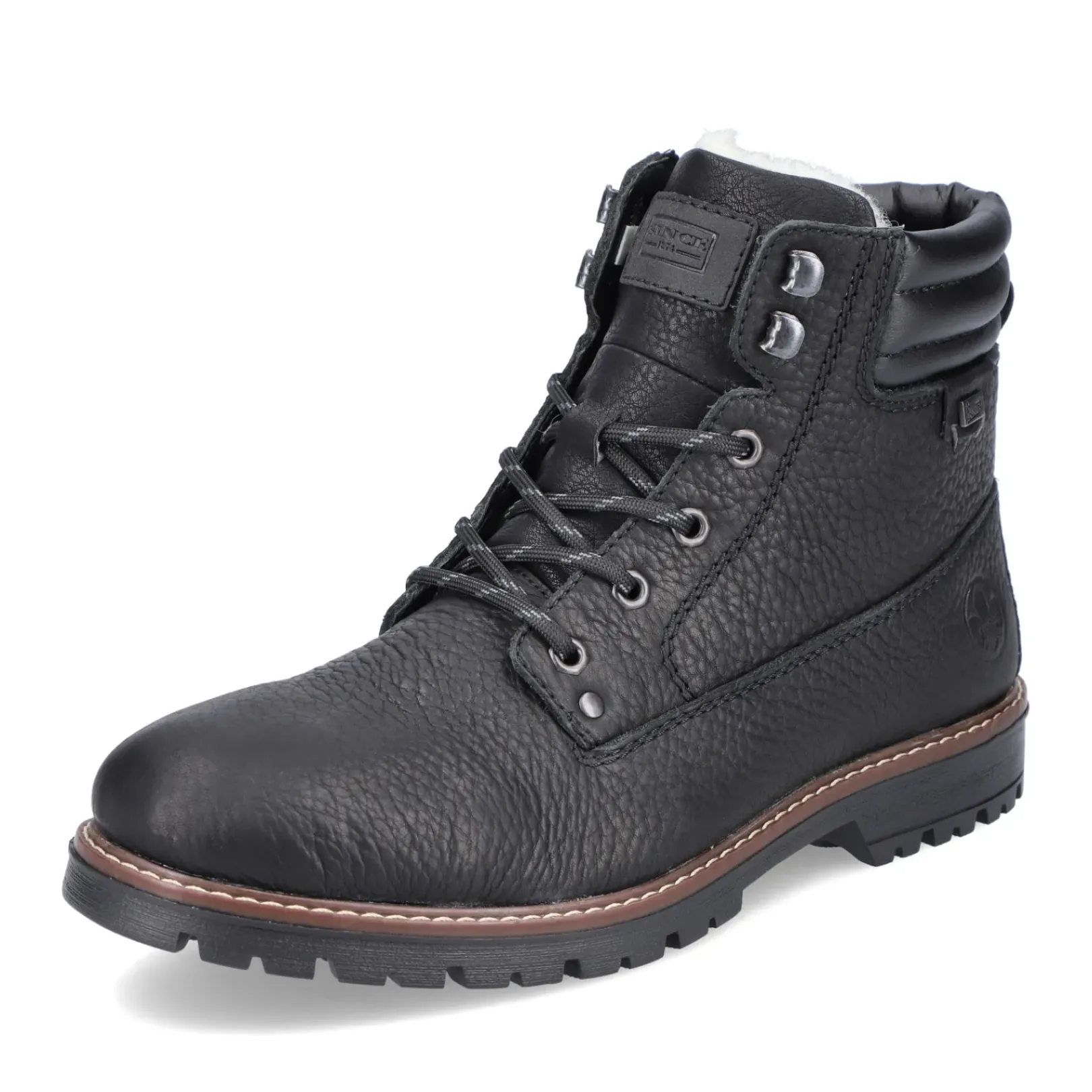 Best Rieker Sznurowane Buty Meskie W Kolorze Glebokiej Czerni