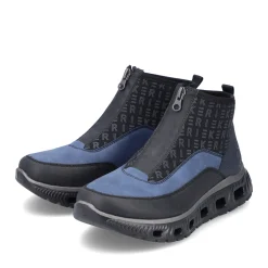 Clearance Rieker Wysokie Tenisowki Damskie W Kolorze Asfaltowo-Czarno-Oceanicznym